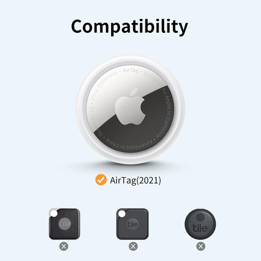 Apple AirTag TPU Protective Case 4-Pack with Keyring - Snug Fit, Easy Installation, Anti-Scratch 360° Full Body Holder for Keys, Pets, and Bags - Includes 2 Black and 2 Blue Cases