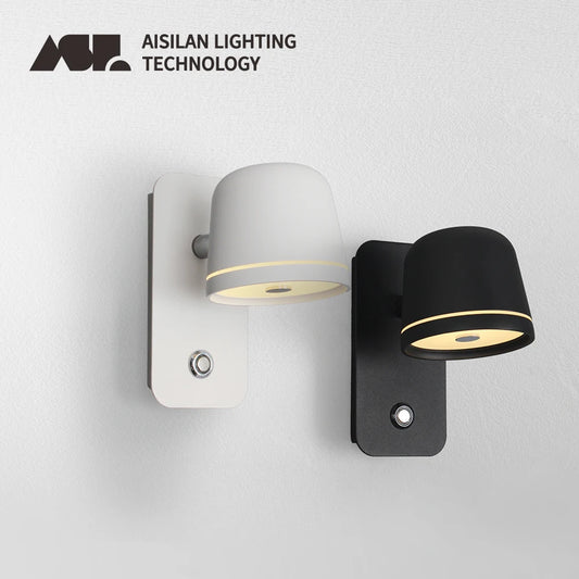 Aisilan LED Bedside Dimmable Wall Lamp with Touch On/Off Switch 3-CCT Rotation Hotel Bed Room Wall Sconce Decoration Fixture